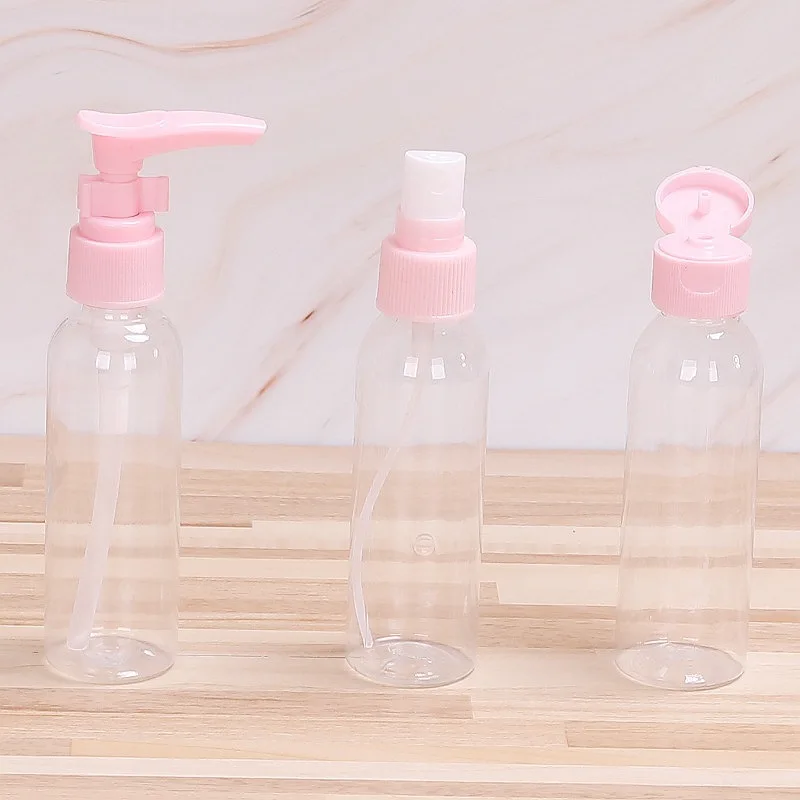 

2pc/7pc Portable Spray Refillable Bottles Kit Plastic Face Cream Lotion Makeup Container Home Travel Empty Spray Refill Bottles