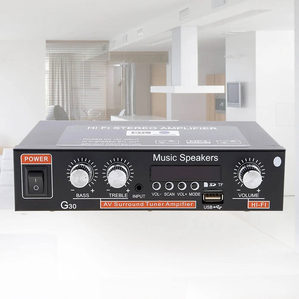 G30 Home Stereo Bass Remote Control HIFI Car Amplifier Audio Replacement Easy Use Multifunction Digital Electronics 2 Channel | Автомобили