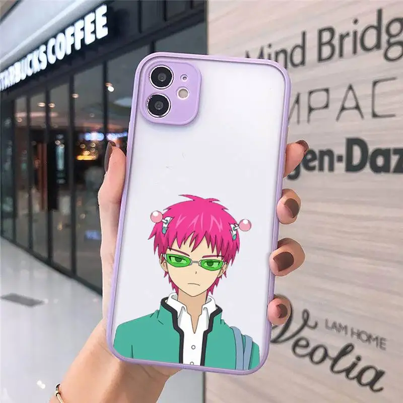 

Japan anime Saiki Kusuo Phone Cases matte transparent For iphone 7 8 11 12 plus mini x xs xr pro max cover