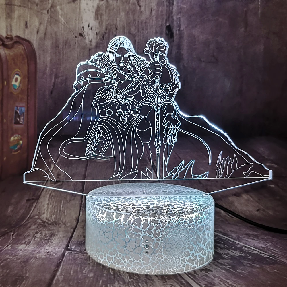 Игра для влюбленных World of Warcraft король-лич WLK 3D светодиодный ночсветильник 7 цветов