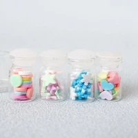4pcsset 112 dollhouse miniatuer furniture toys candy glass jar for diy dolls decor