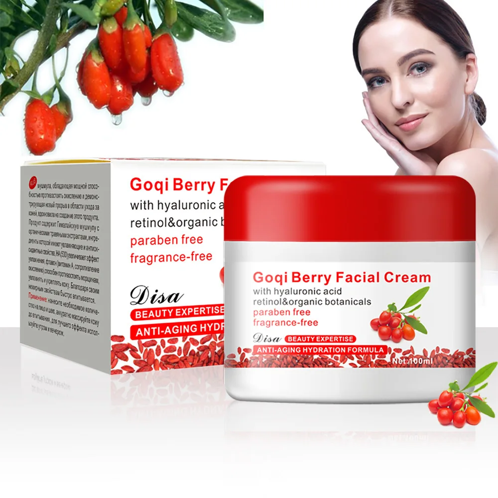 5pcs Free Shipping Goji Facial Cream With Hyaluronic Acid Paraben Fragrance Face Anti-aging Anti Wrinkle Remove Spots - купить по