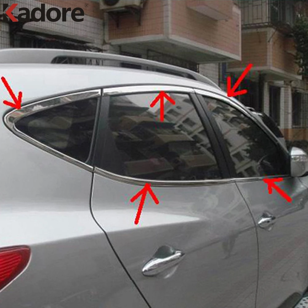 Для Hyundai Tucson ix35 2010 2011 2012 нержавеющая сталь рамка для окна отделка вверх и вниз
