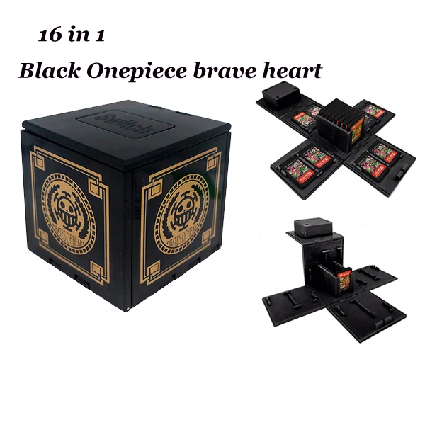 Black Onepiece heart Футляр для игровых карт премиум-класса с переключателем NAND, коробка для хранения с переключателем, складывающаяся коробка для карт NS, сохраняющая 12 карт - Цвет: Black Onepiece heart