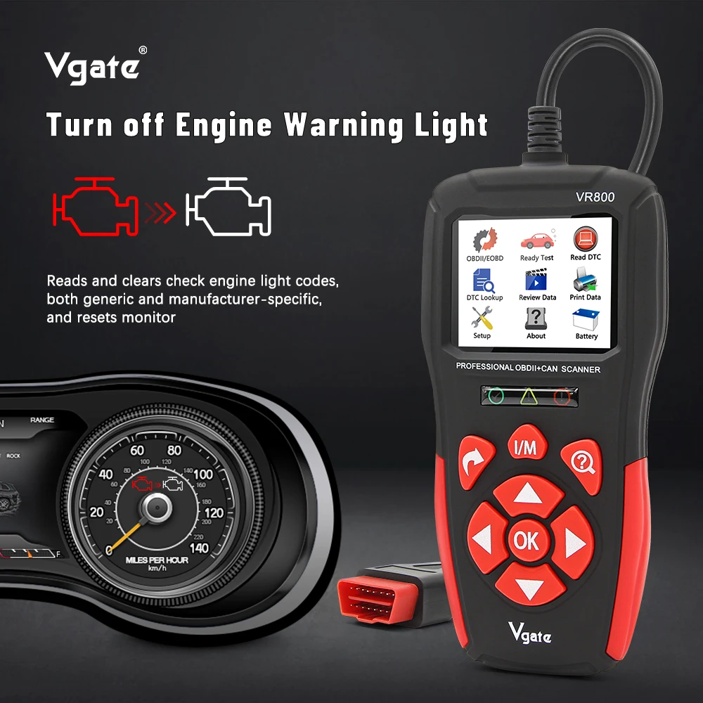 car battery charger price Vgate VR800 OBD2 Scanner Car Diagnostic Auto Scanner Code Reader Scan Tools Automotive With Russian OBD 2 PK AS500 ELM 327 V 1 5 buy car inspection equipment