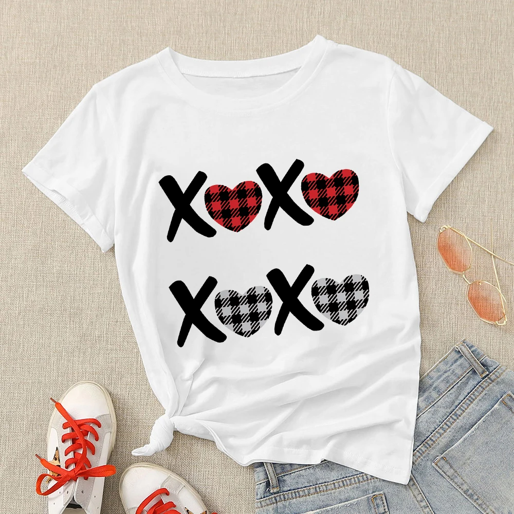 

Summer Vogue Couples T shirt Love Print Y2K Style streetwear Shirts Breathable Lovers T-shirts Simplicity Korean ModernTrendy
