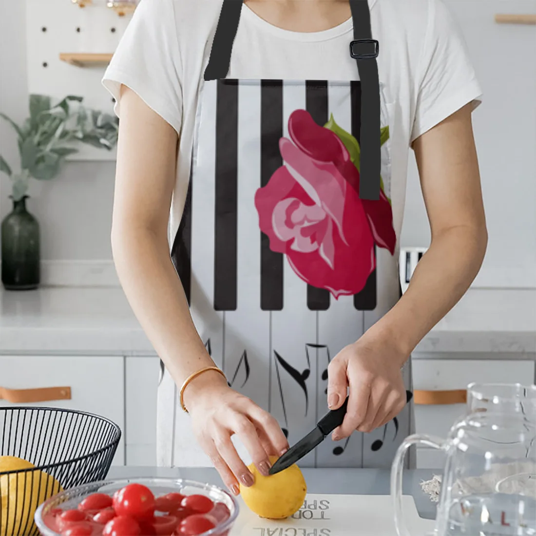 Набор кухонных фартуков с розами для фортепиано и музыки Love вечерние комбинезоны