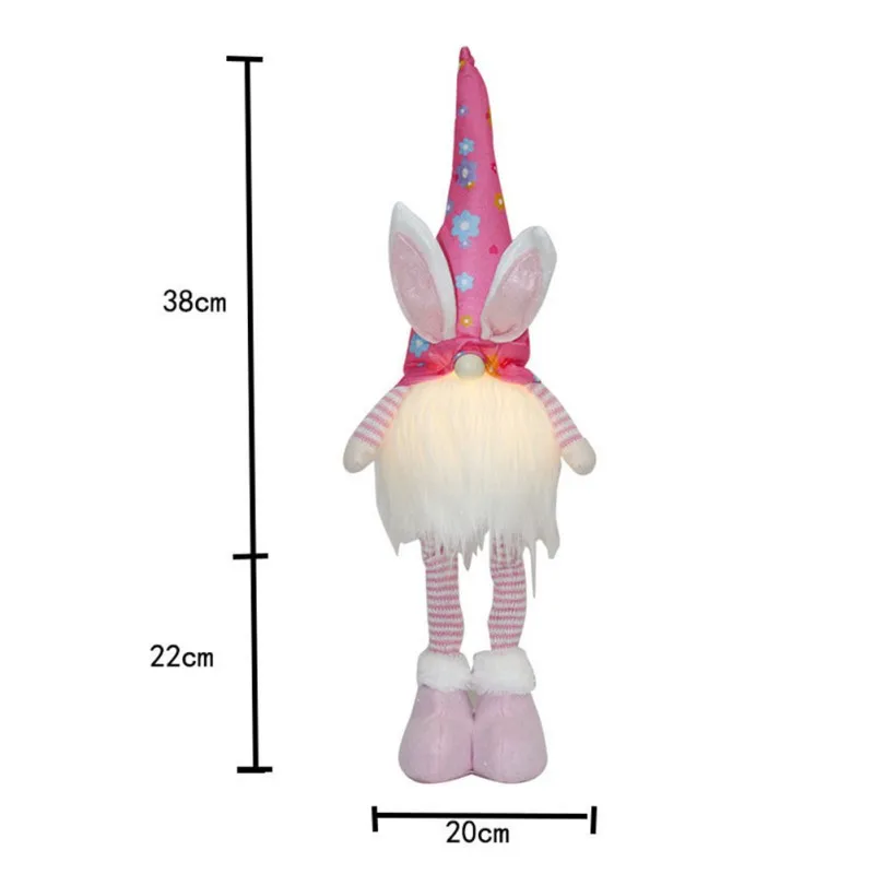 

Happy Easter Cute Faceless Plush Doll LED Light Gnome Bunny Baby Children's Gifts Handmade Rabbit Elf Toys Home Decoration