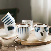 200ml japanese style hand drawn tea cup ceramic water cup cuisine drinkware restaurant tableware wholesale