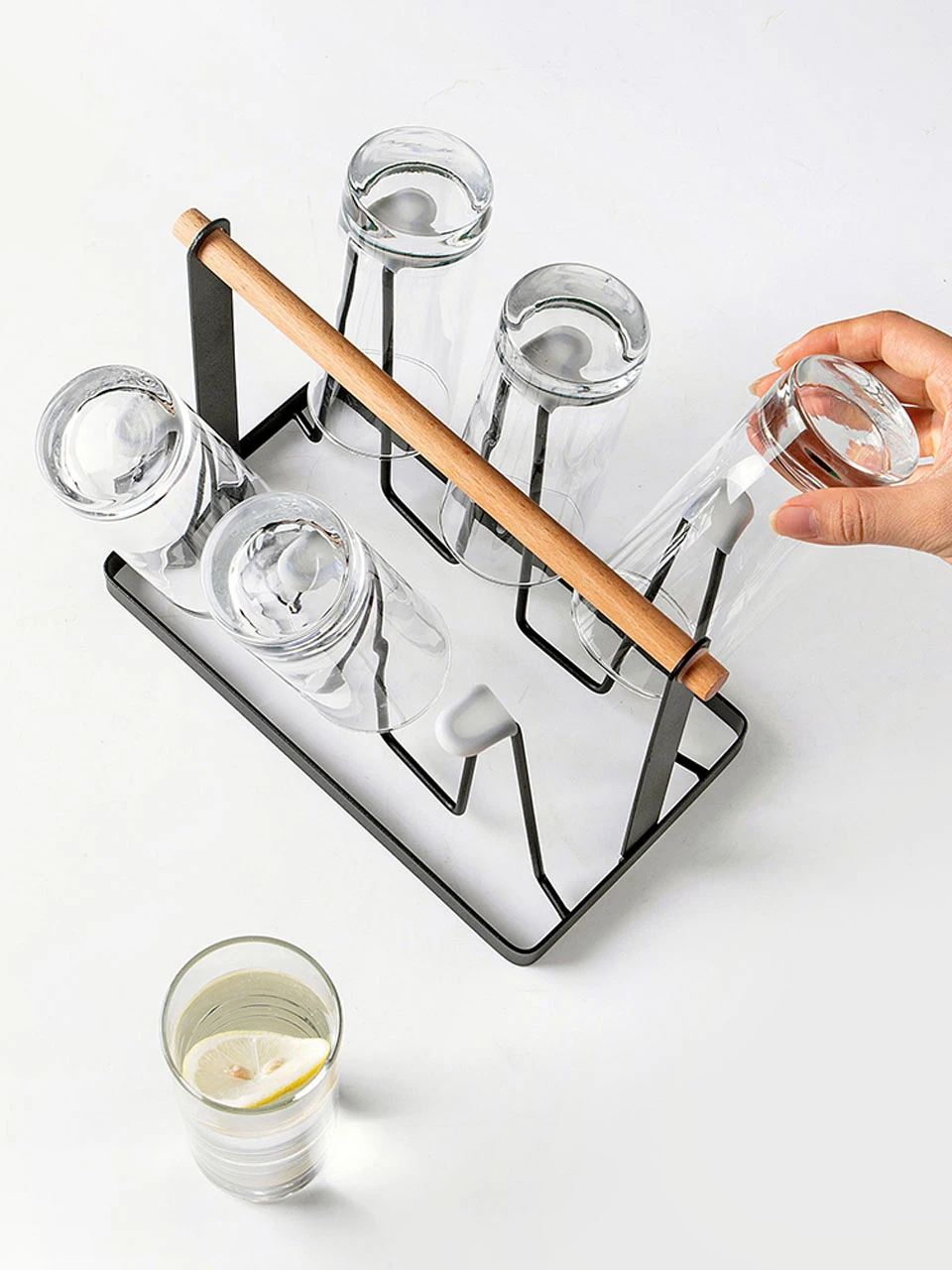 

Household Cup Storage Shelf For Coffee Table Decoration Dining Room Kitchen Portable Storage Living Room Cup Upside Down Drain