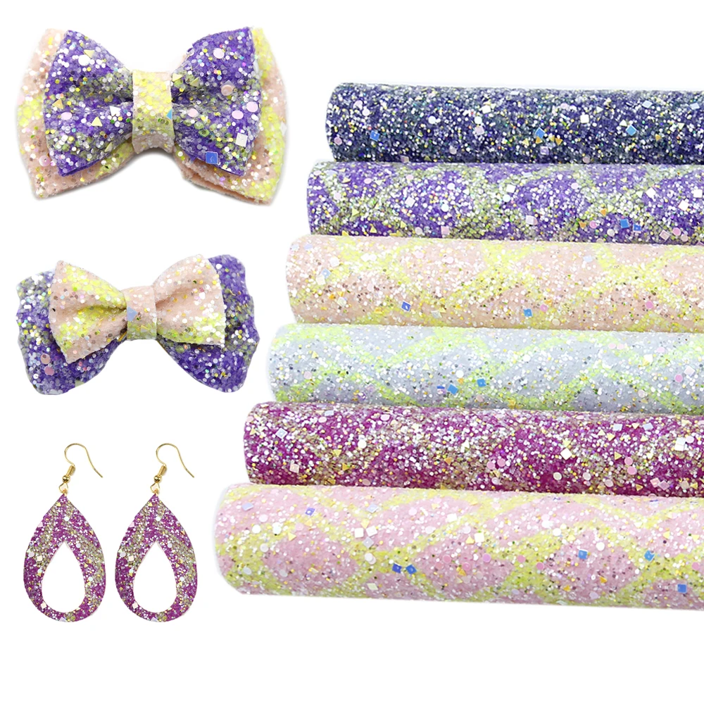 

20*33cm Chunky Glitter Sequins Faux Synthetic Leather Fabric for Bow Craft Vinyl Phone Case DIY Projects,1Yc7857