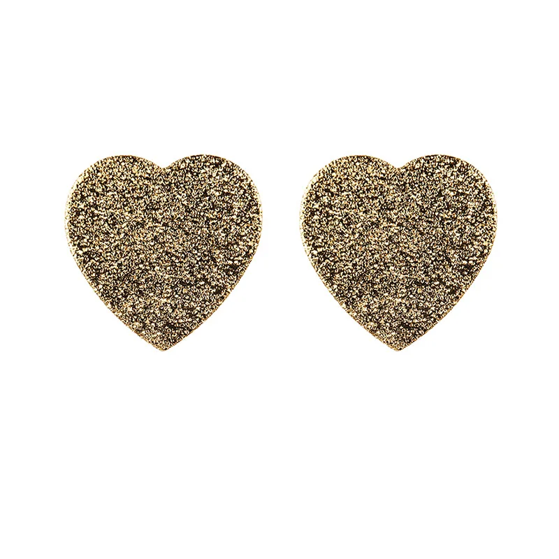 2020 новые серьги-гвоздики в форме сердца с блестками золотые серебряные