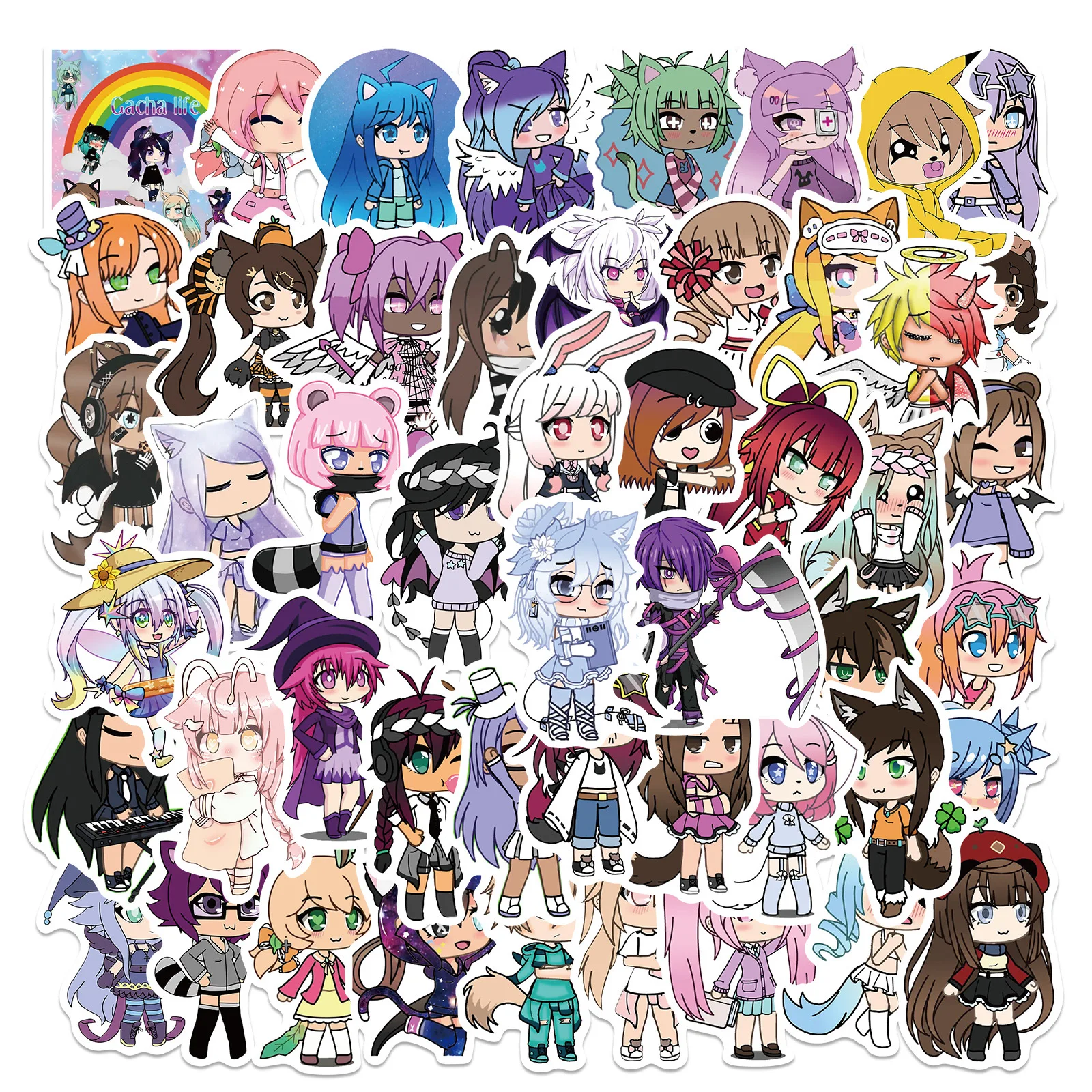 10/50pcs Hot Game Cute Gacha Life Stickers Luggage Notebook Refrigerator Decoration Stickers Waterproof Children's Toys