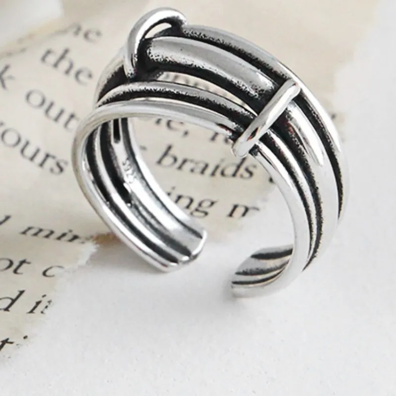 Kindey Exaggerated Silver Color Layer Chains Rings For Women Engagement Jewelry Girls Open Finger | Украшения и аксессуары