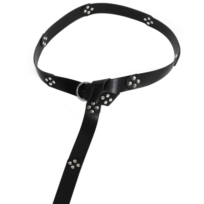 Кожаный ремень в средневековом стиле для мужчин длинный пояс с узлом стимпанк