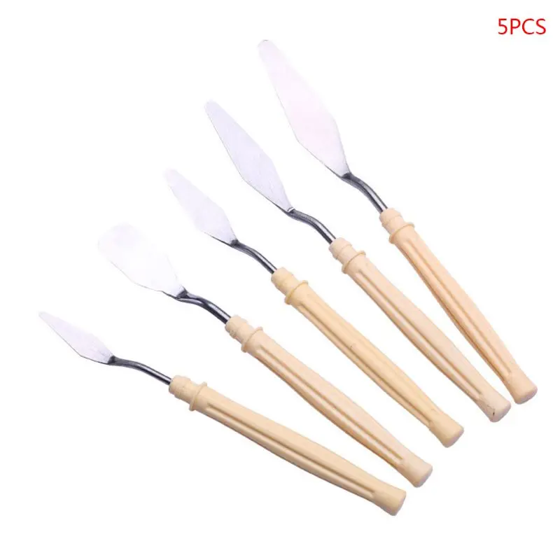 

2021 New 5pcs/set Oil Painting Palette Knife Professional Stainless Steel Scraper Spatula Art Supplies for artist Color Mixing