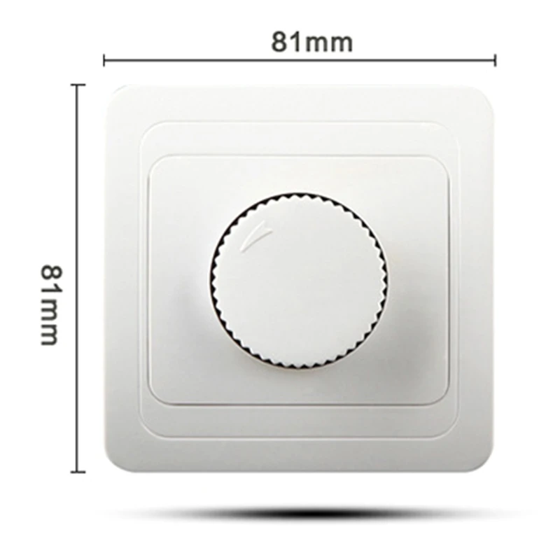 

Wall Switch 3.19x3.19in Rated Voltage 200V-250V White Rotary Dimmer Switch Child Safety Lighting Power Supply Accessory