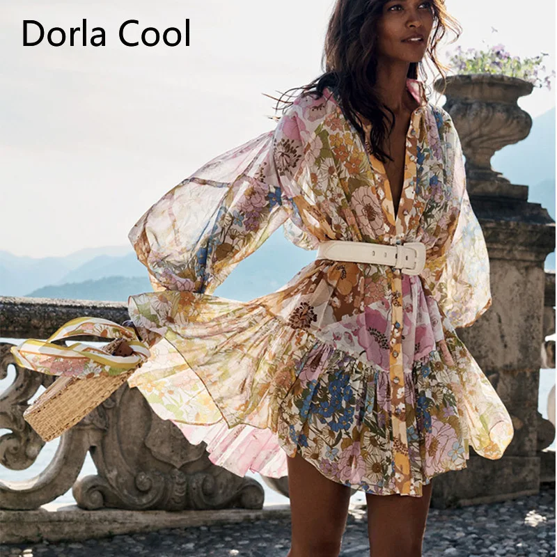 Новые богемные платья с принтом женское шикарное шифоновое платье рукавами