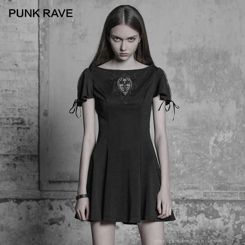 Женское винтажное мини платье трапециевидной формы с коротким рукавом и