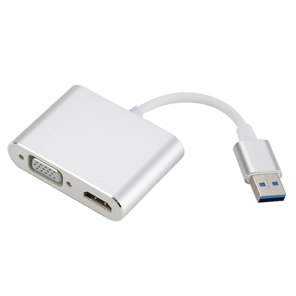 2 в 1 Аудио Видео кабель мониторы конвертер двойной выход офис Портативный 1080P USB3.0