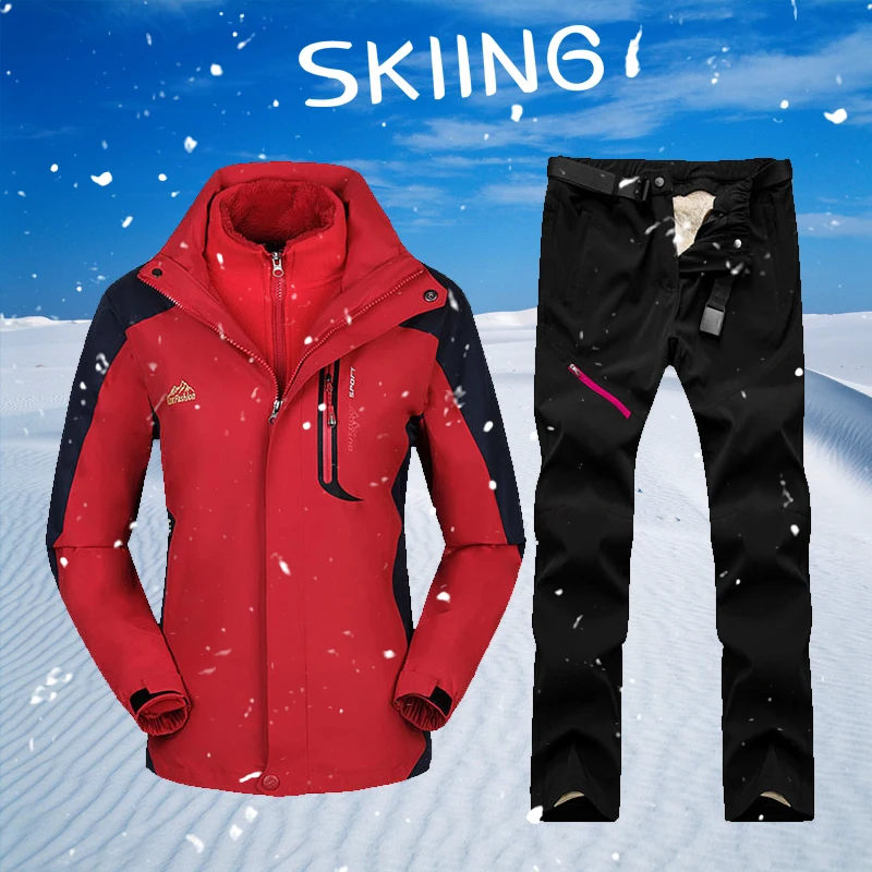Женский лыжный костюм водонепроницаемая ветрозащитная куртка для катания на