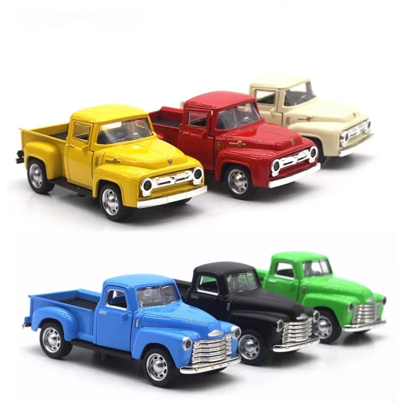 Modelo de coche de aleación para niños, camioneta Pickup de juguete, adornos de decoración, 1 pieza