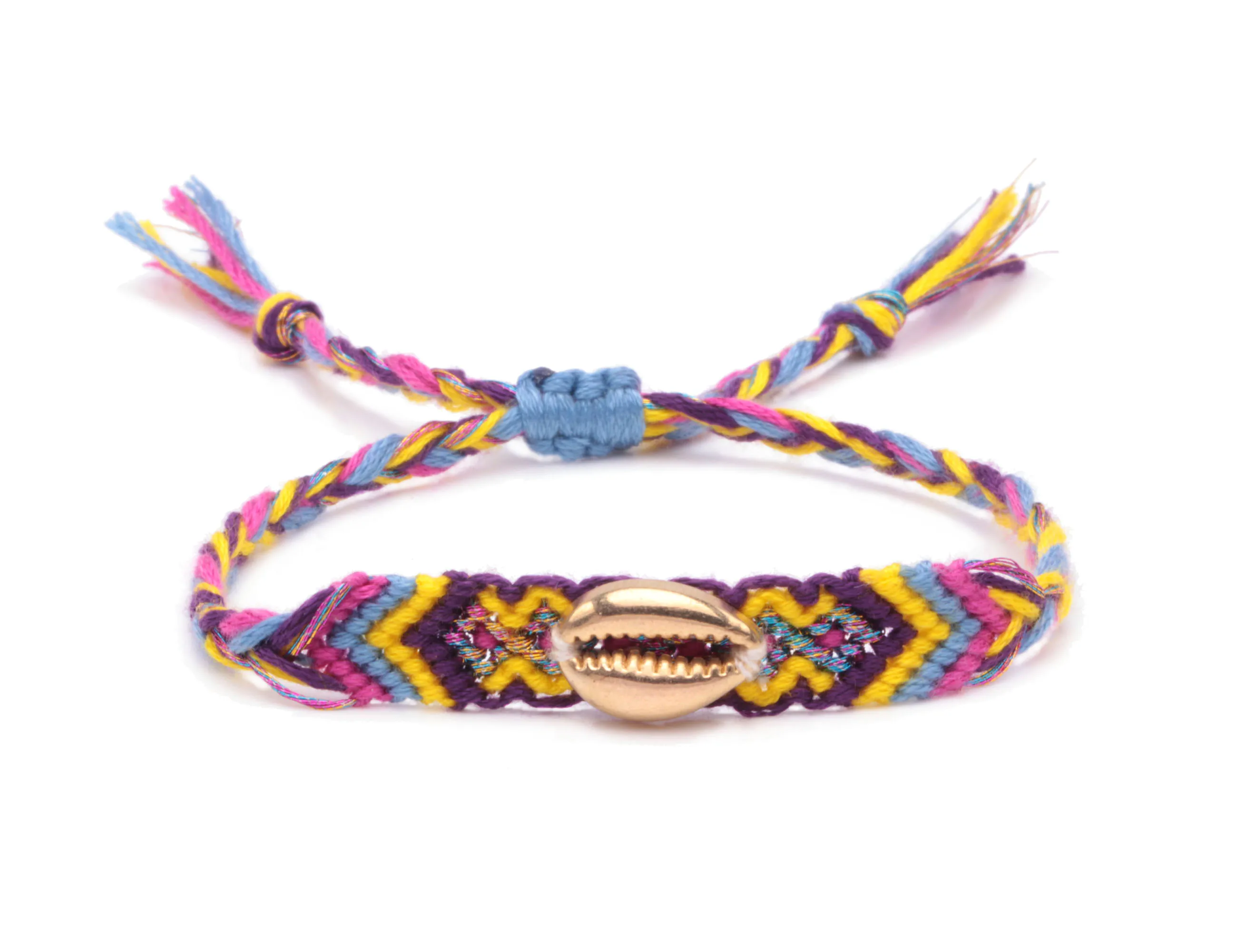 Женский и мужской короткий плетеный браслет в стиле бохо разноцветный мягкий