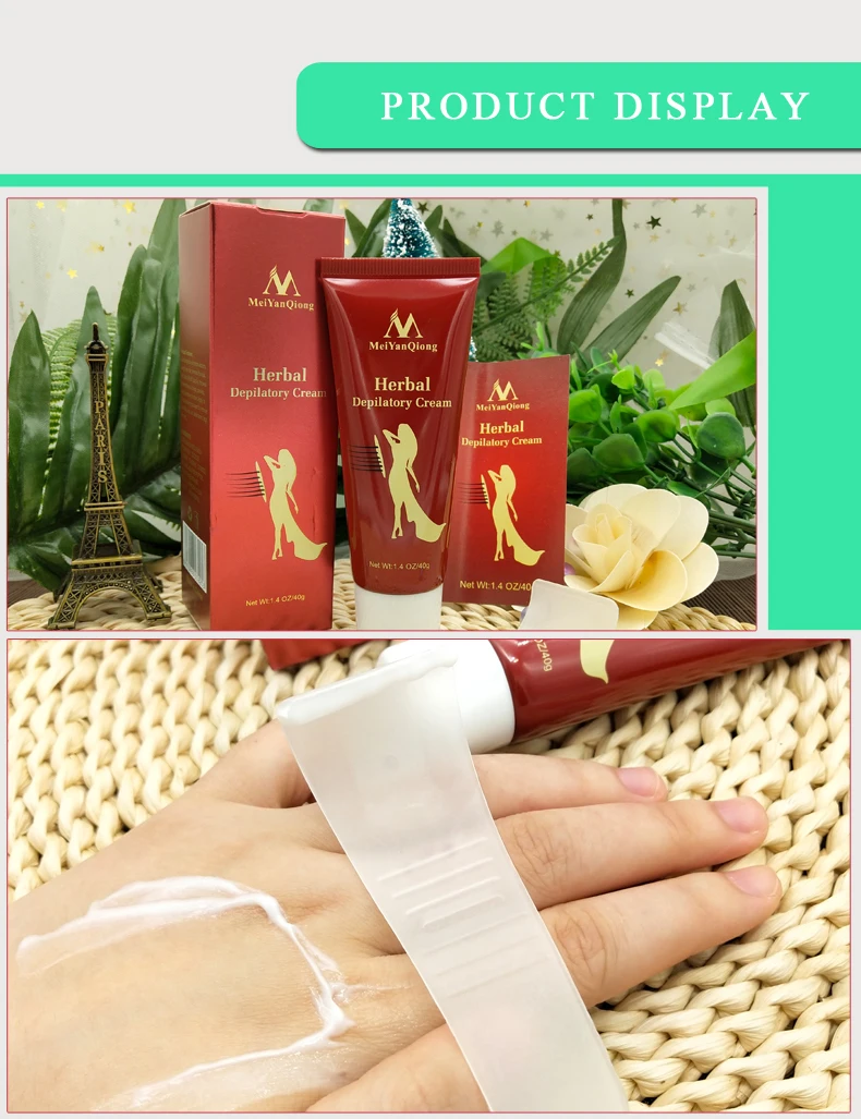 

Herbal Hair Removal Cream Depilatory Painless Cream Removes Underarm Leg Hair Gentle Not Stimulating Hair Removal Body Care 40g