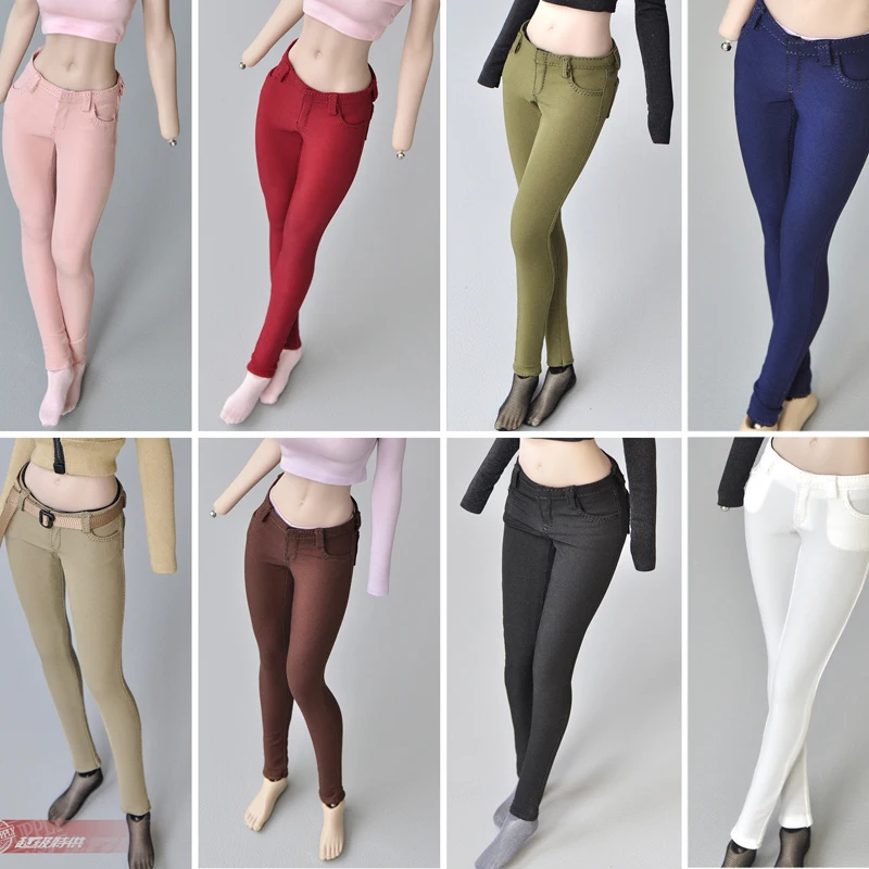 Женские облегающие брюки в масштабе 1/6 для 12 дюймов женские бесшовные фигурки
