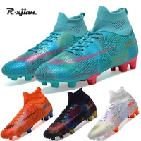 unisex soccer shoes long spikes ankle football boots fg outdoor grass cleats football shoes chuteira futebo men golden boots