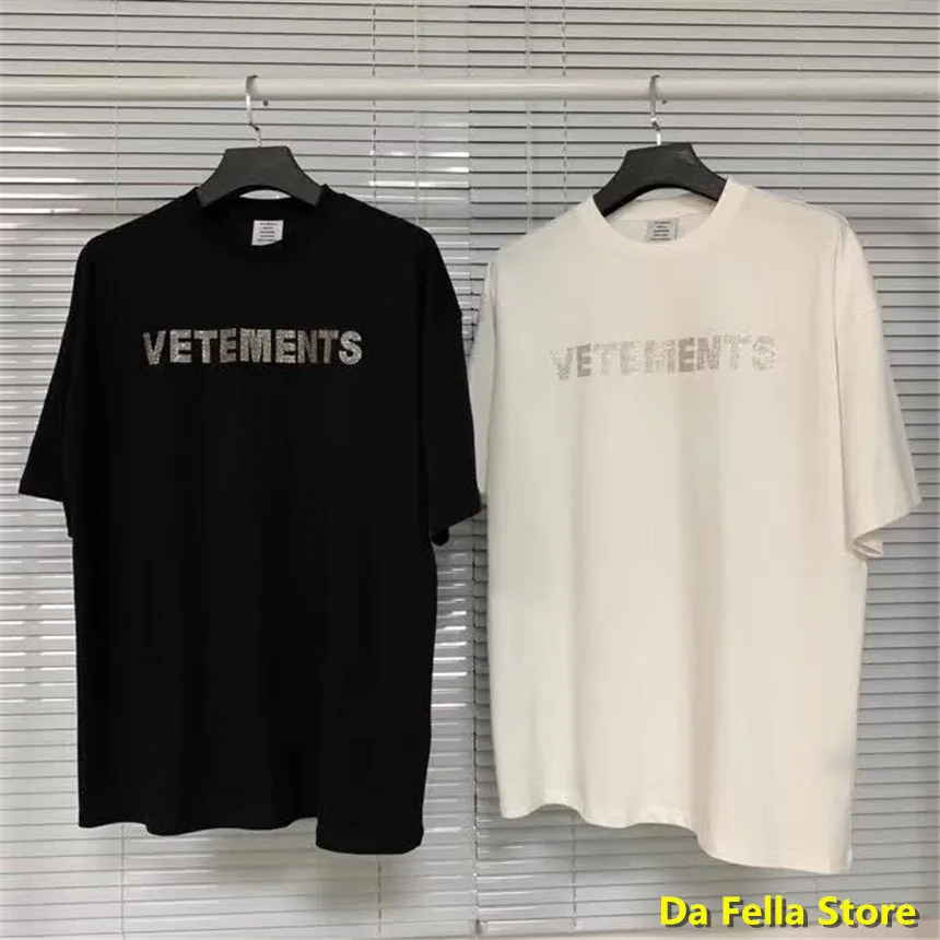 

Vetements T Shirt Embroidered VTM Top Vetements Bling T-shirts Vetements T-shirts Summer Spring VTM Tops