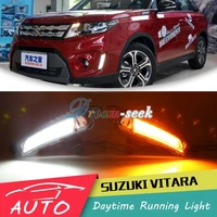 drl for suzuki grand vitara 2015 2016 2017 2018 led car daytime running light waterproof driving fog day lamp with turn signal