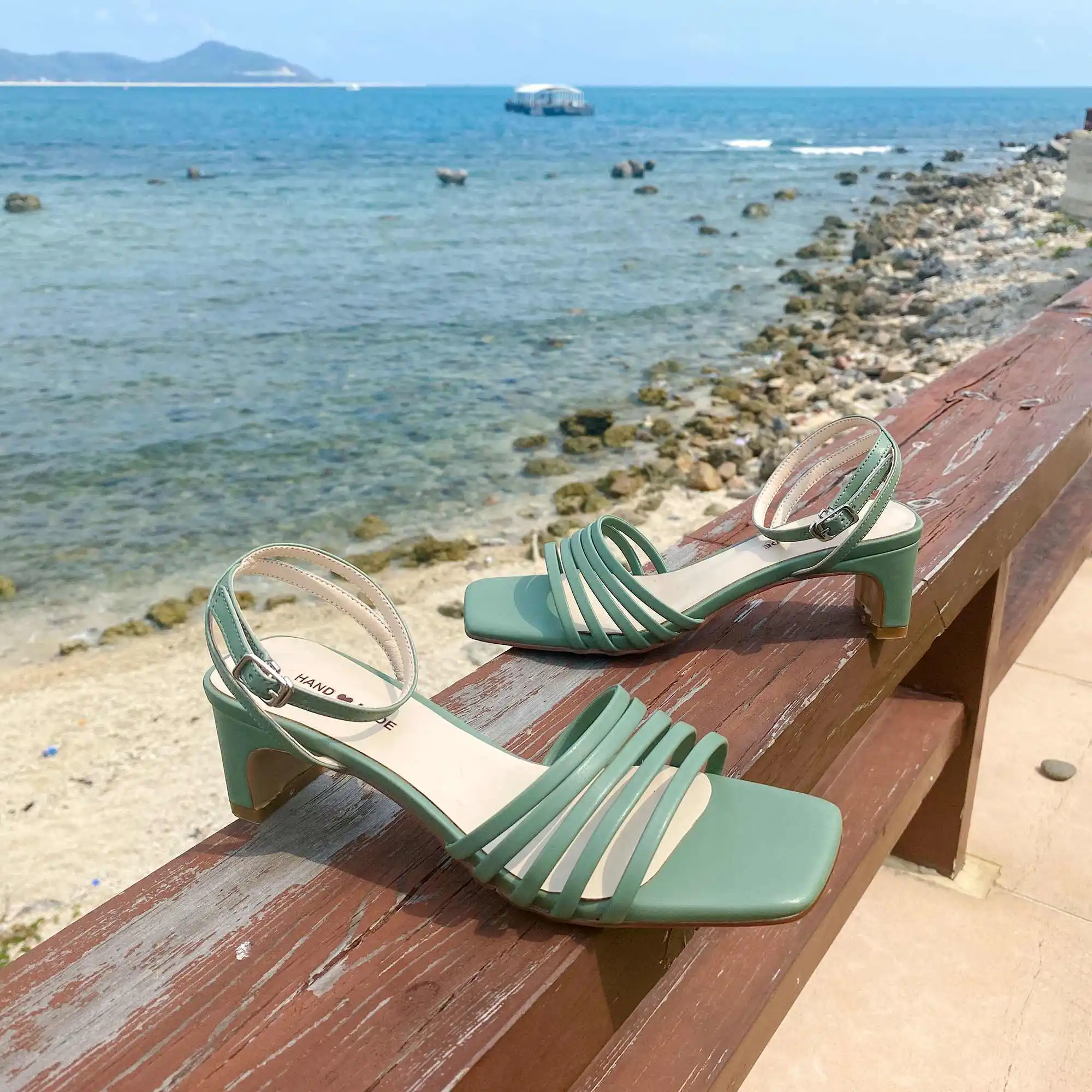 Krazing pot/Лидер продаж Обувь на высоком каблуке с открытым носком в Корейском стиле