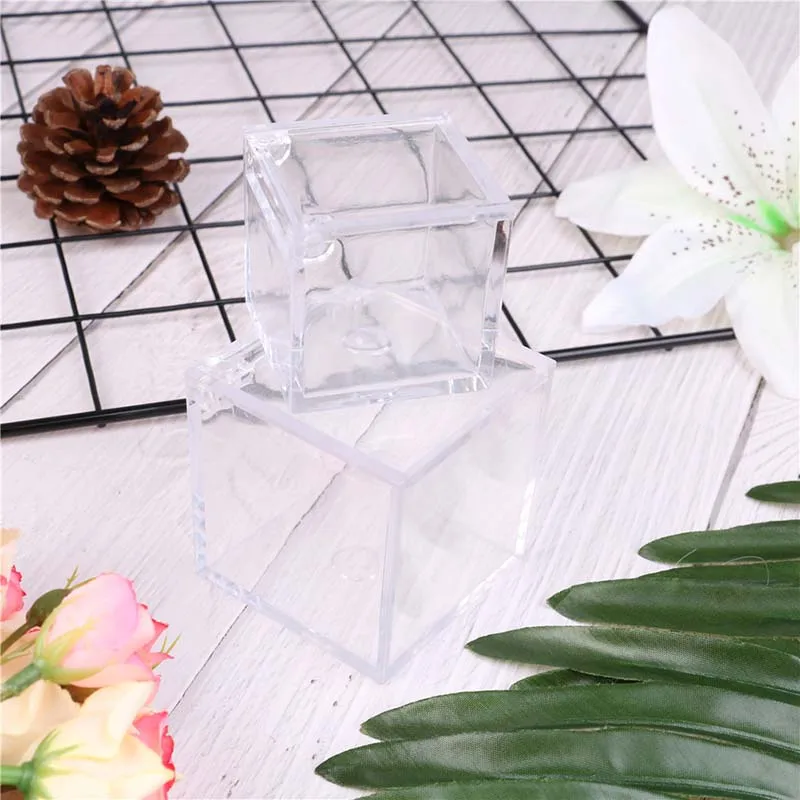 1 шт. прозрачный может открыть пользу Коробки квадратный Свадебная конфетная