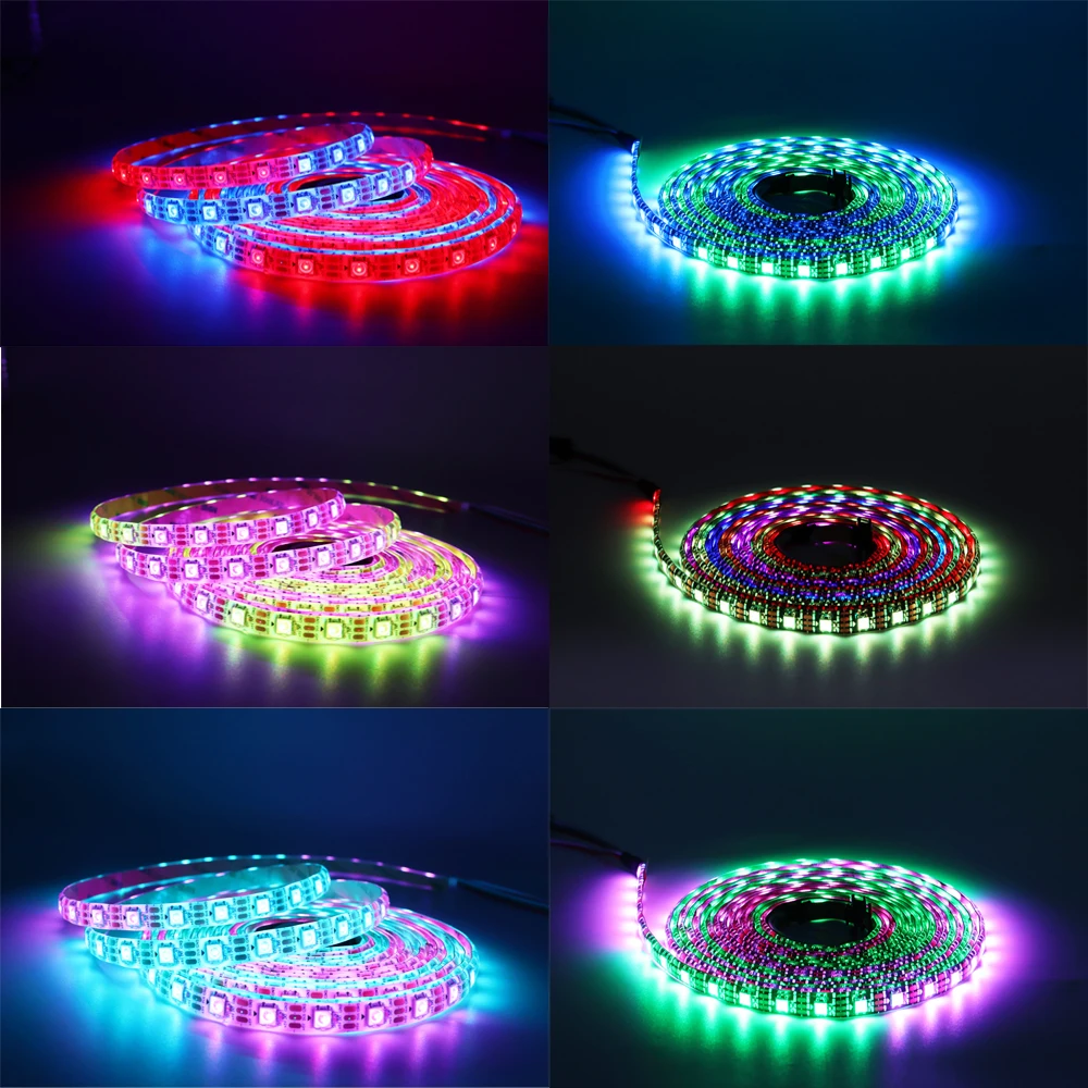 Светодиодная RGB лента WS2812B черная/белая ПП водонепроницаемость IP30/IP65/IP67 1 м 2 3 |