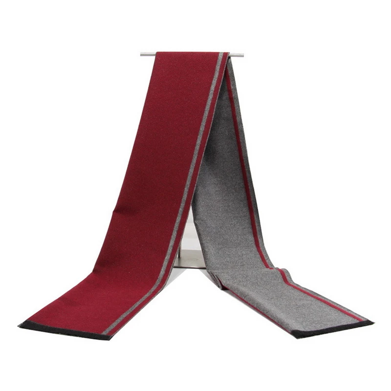 

High Quality Autumn Winter Warm Cashmere Scarf Men thickened cotton Black Grey Blue Red Scarfs For Middle aged and elderly Male