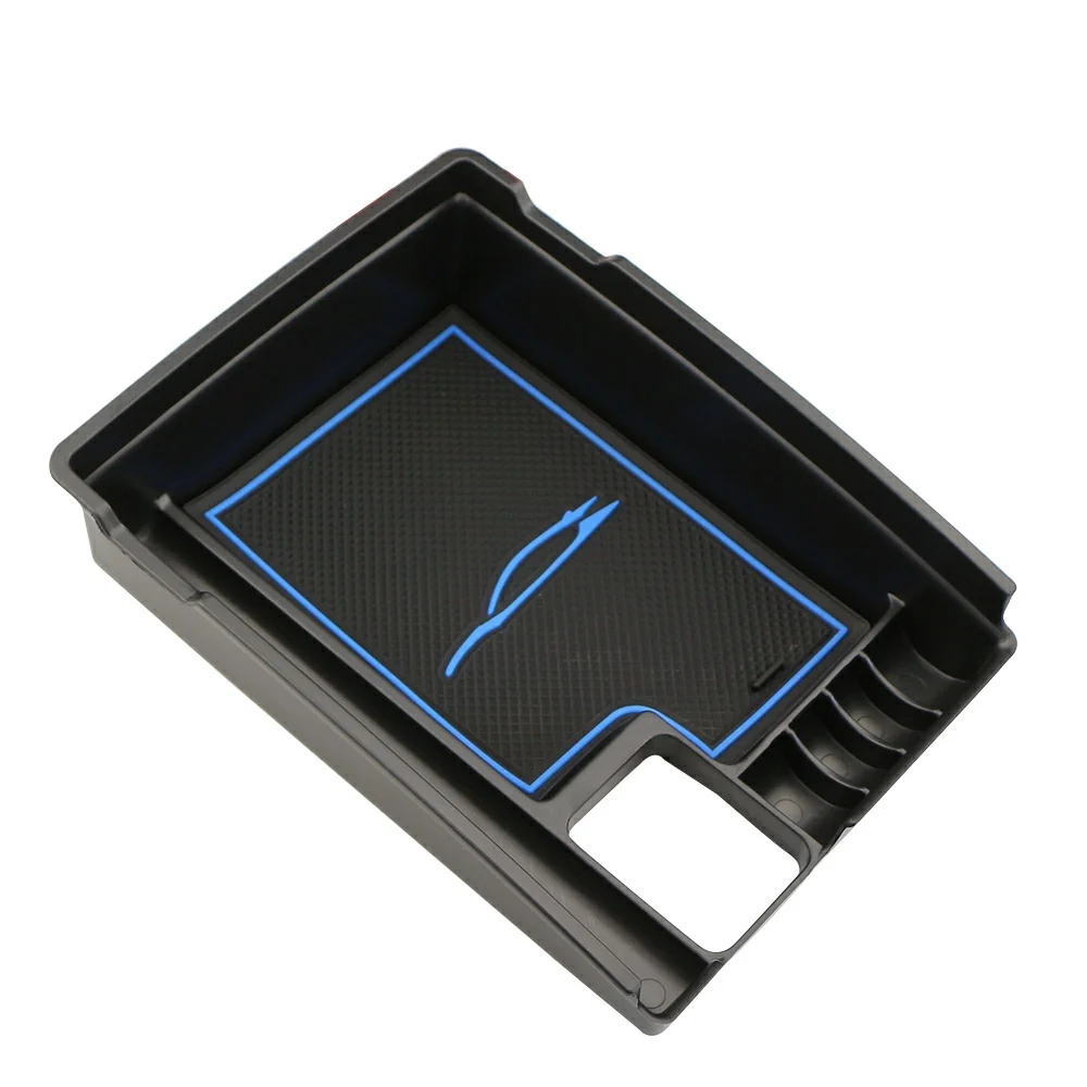 Black With Bule Mats Zlord центральный хранения паллет подлокотник контейнер коробка для Nissan X-trail, T32 космического аппарата изгой аксессуары - Название цвета: Black With Bule Mats