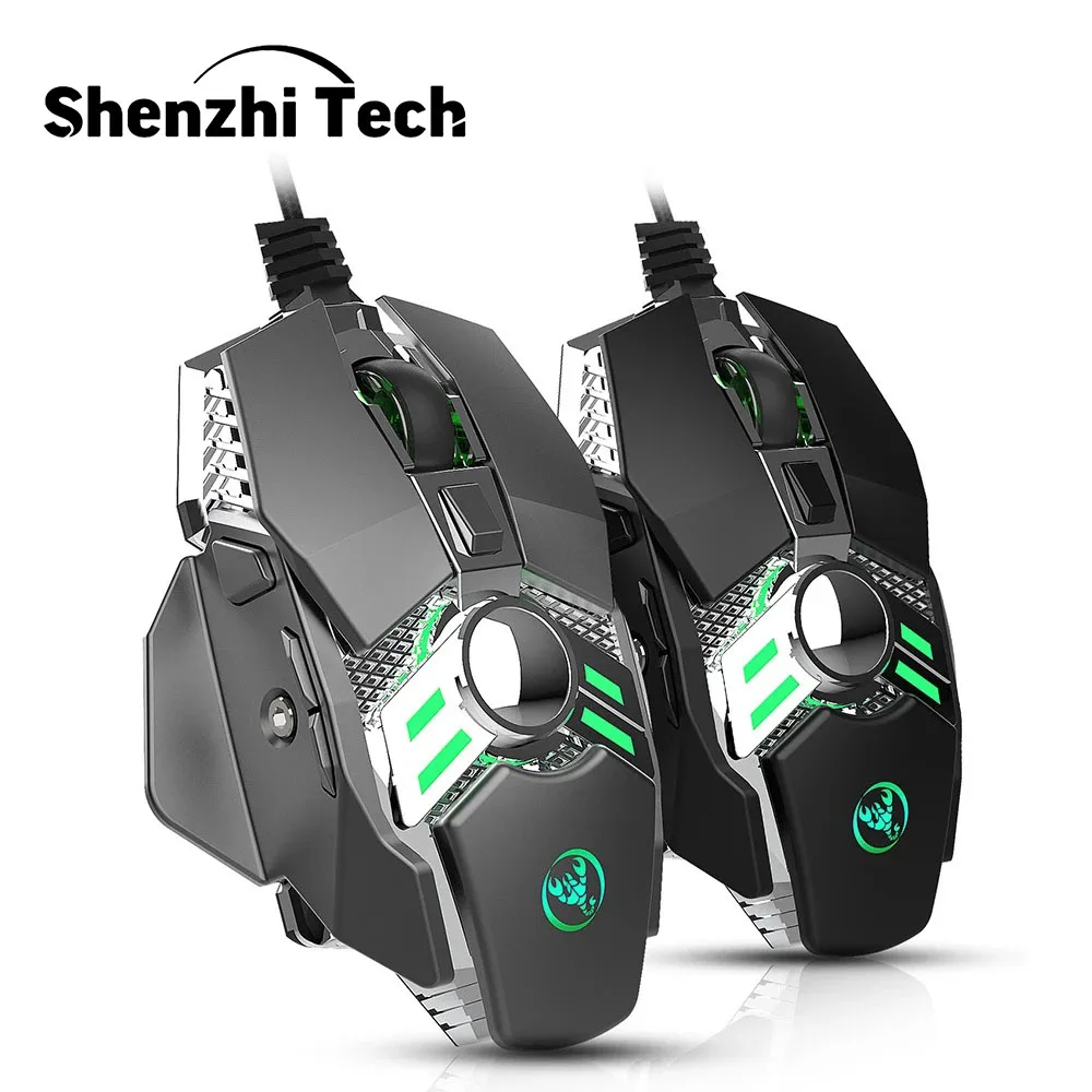 

Wired Gaming Mouse Computer USB Ergonomic 6400DPI Adjustable 7 button RGB LED Backlit Gamer Optical Mouse for PC