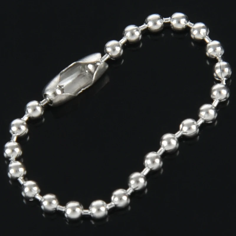 

7.8cm long stainless steel ball chain for key rings, in silver, 5 pcs
