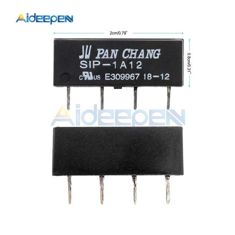 Реле-модуль язычкового переключателя 5 шт./лот SIP-1A05 DC 5V 12V 4-контактное реле для PAN