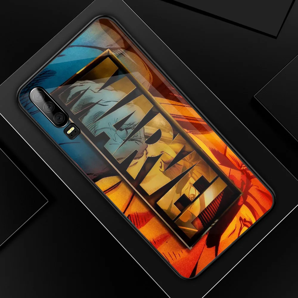Marvel Avengers for Huawei P9 P10 plus Case P20 P30 pro Glass Tempered For Mate 9 10 20 30 Lite DIY Cover |