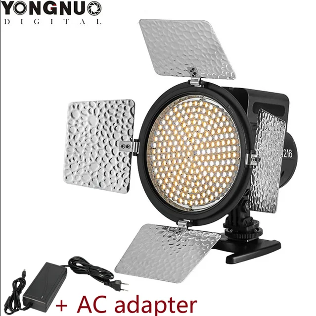 

Yongnuo YN216 3200-5500K Bi-color LED Video Fill Light Lighting with 4 Color Filters YN-216 for DV DSLR Camera Canon Nikon