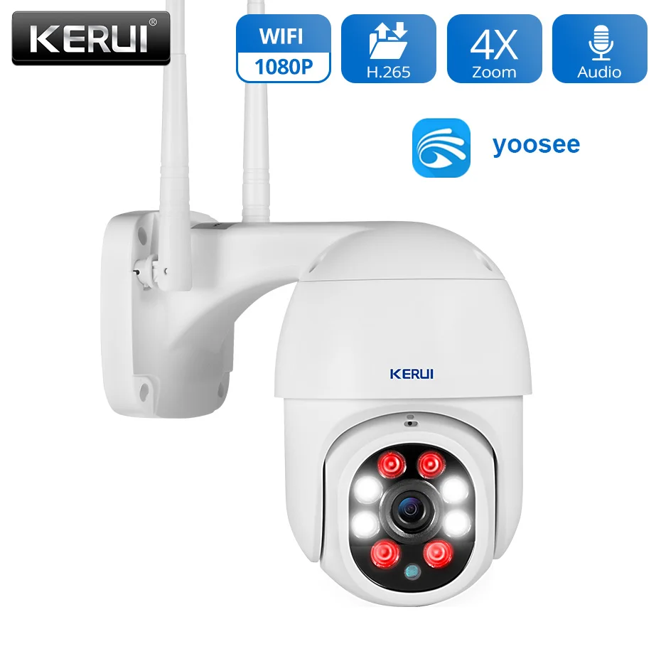 KERUI 1080P наружная камера PTZ IP безопасности CCTV 4X Zoom видеонаблюдения WIFI P2P ночное