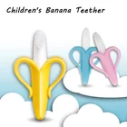 Детский Прорезыватель для зубов в виде банана в коробке, молярные палочки, Детские Силиконовые зубные палочки