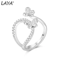 laya 925 sterling silver high quality zircon butterfly irregular open finger ring for women fashion jewelry 2021 trend