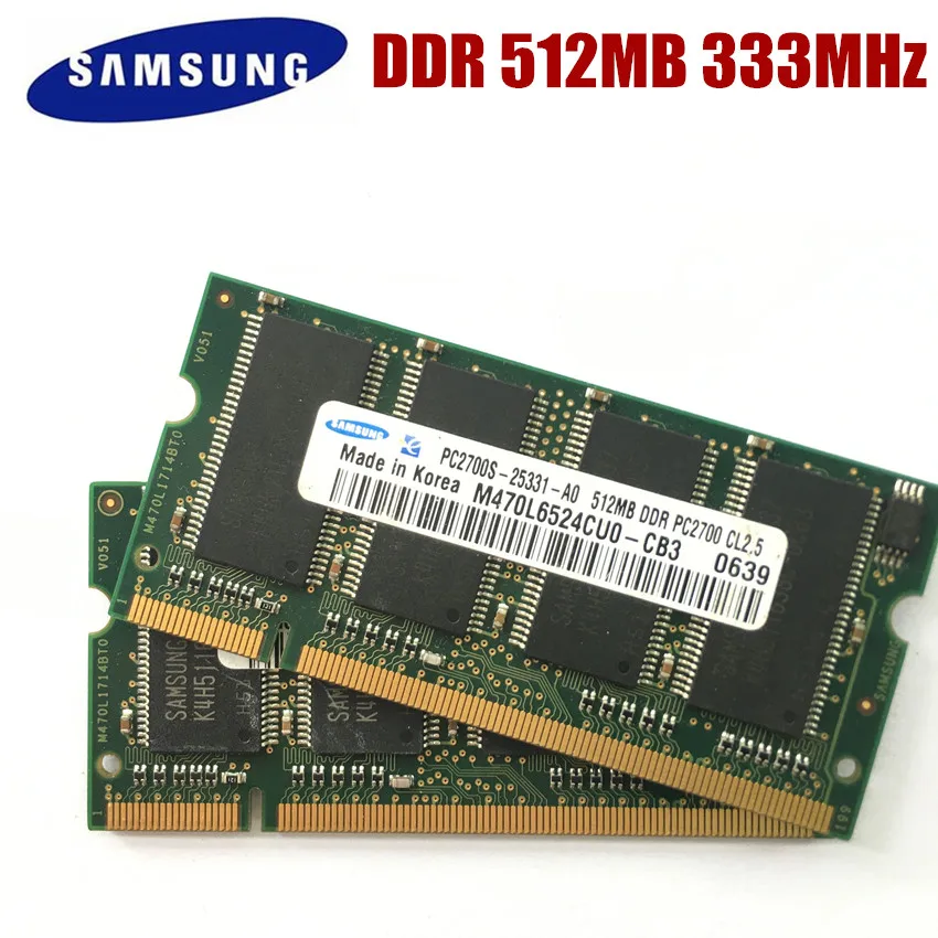 SAMSUNG сек DDR DDR1 1 Гб (2pcsX512MB) 333 МГц PC 2700S 512MB Ноутбук памяти оперативная память SODIMM