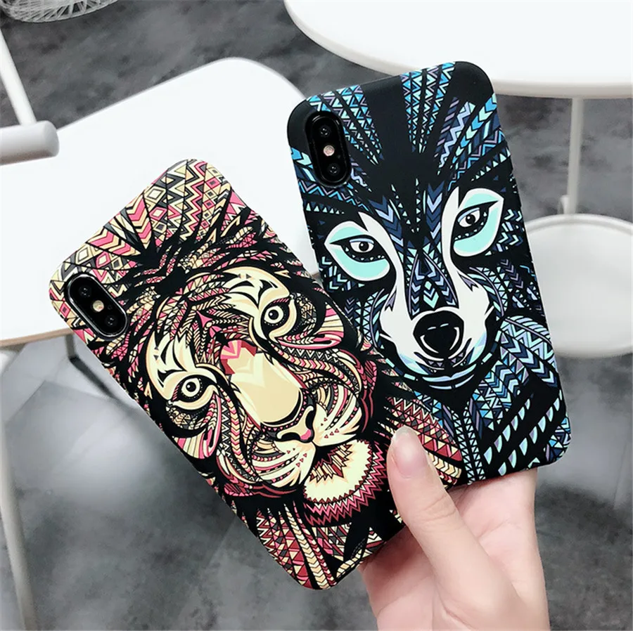 Чехол для iPhone 11 Pro Max XR X XS 8 7 Plus 6 6s Тигр Волк слон ночное свечение силиконовый