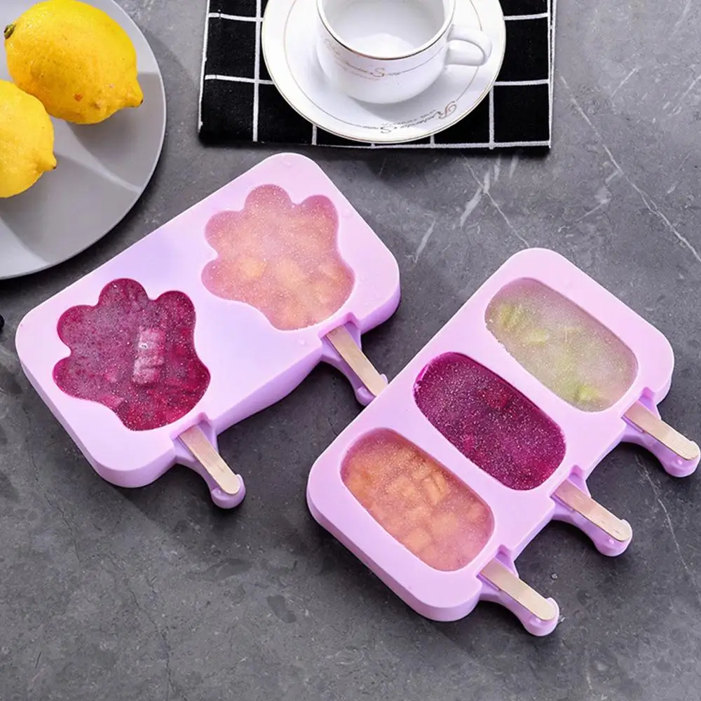 

Popsicle Mold Popsicle Sticks Ice Cream Mold Maker Silicone Mold Form Ice Cube Mold Candy Chocolate Mold Snowman Oval Bear Paw