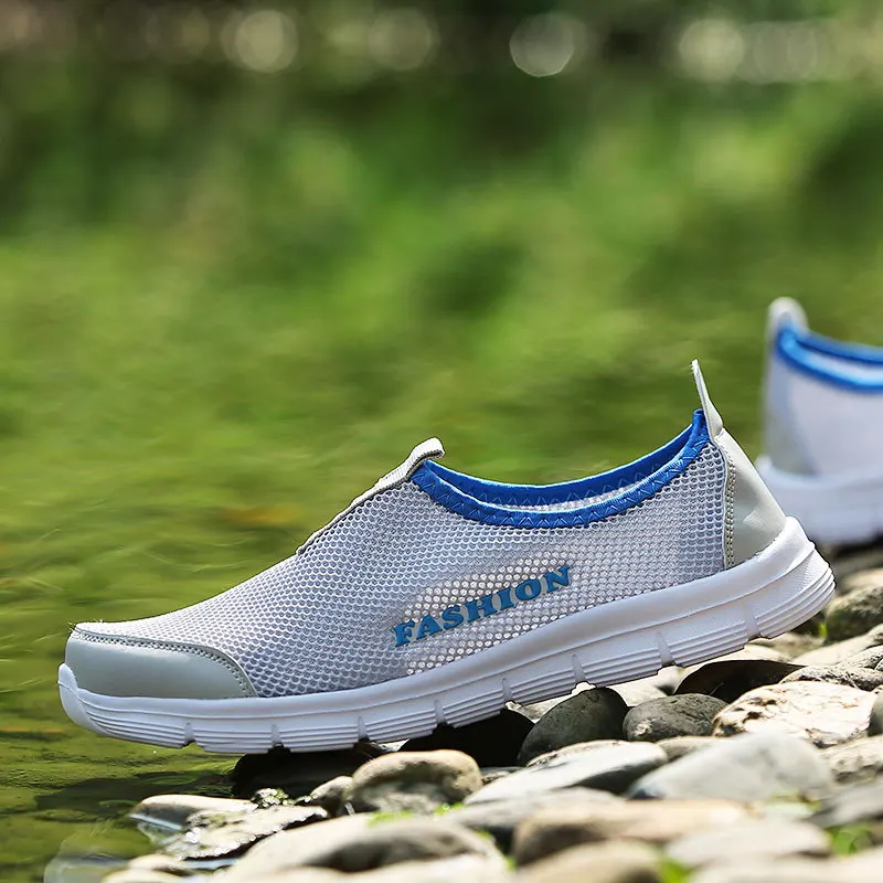 Summer 2018 New Men Shoes Sneakers Mesh Falt Casual Lofers Slip-on Low Cut Shallow Mouth Couple Non-slip Breathable | Обувь