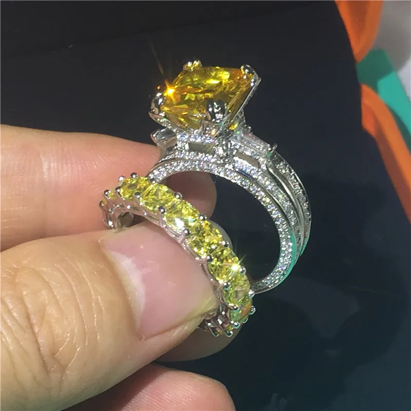 Женский комплект колец из серебра 925 пробы обручальные кольца с изображением